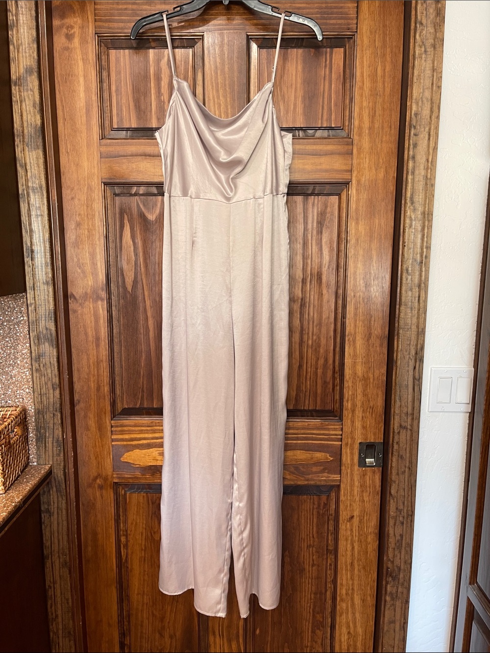 BLUE RAIN Sleeveless Cowl Neck Jumpsuit in Light Champagne